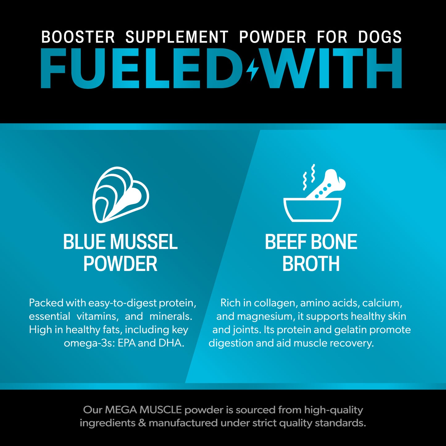 Boost Powder | Muscle Growth & Bone Support Powder Topper | Blue Mussel & Bone Broth | 3.2oz