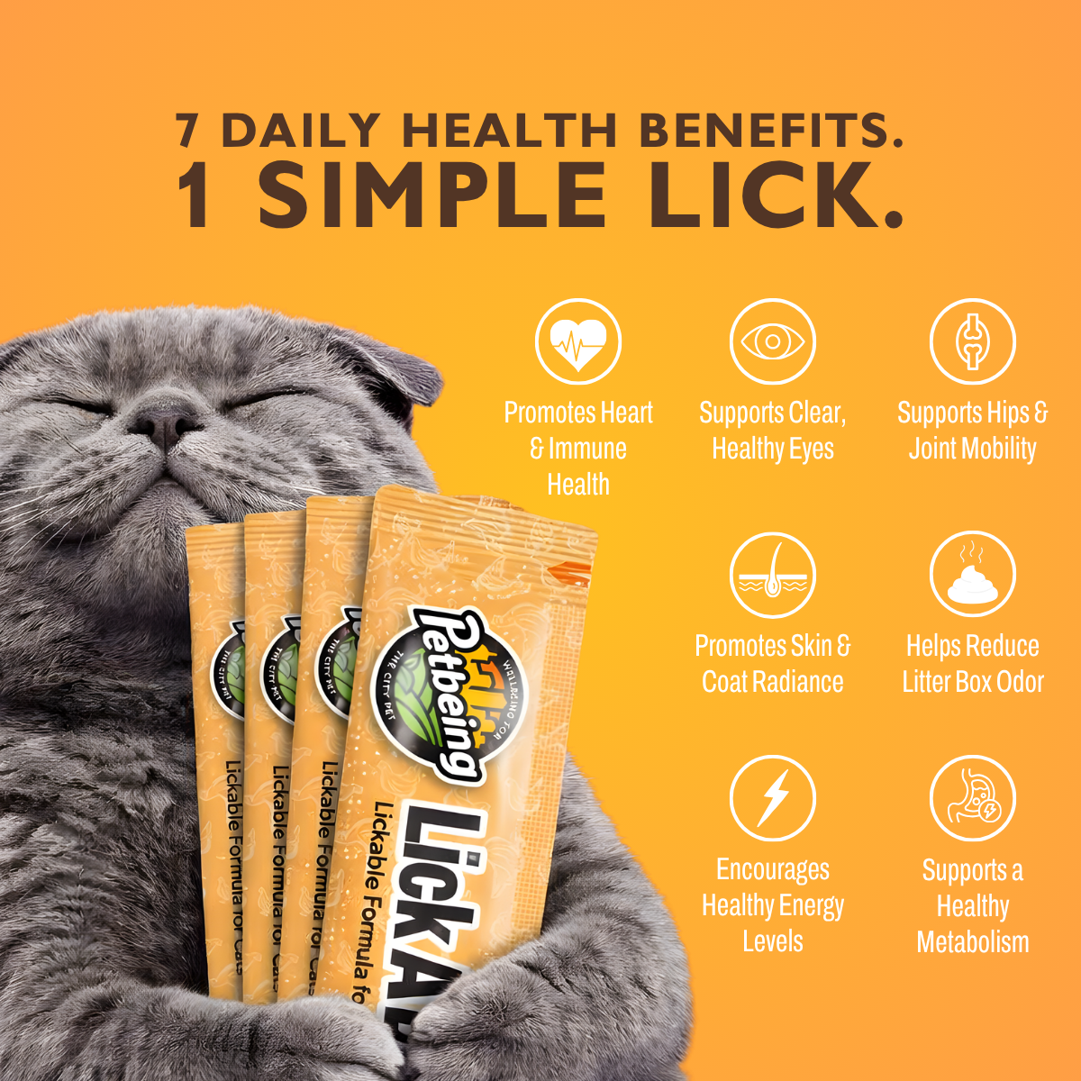 Lick a Day | Mix Flavor Chicken & Tuna | Specially Formulated 7-in-1 Functions Daily Real Meat Lickable Cat Treats | Tasty Cat Puree Squeeze ups for Cats & Pet Vitamins Combination (Pack of 28 Sachets)