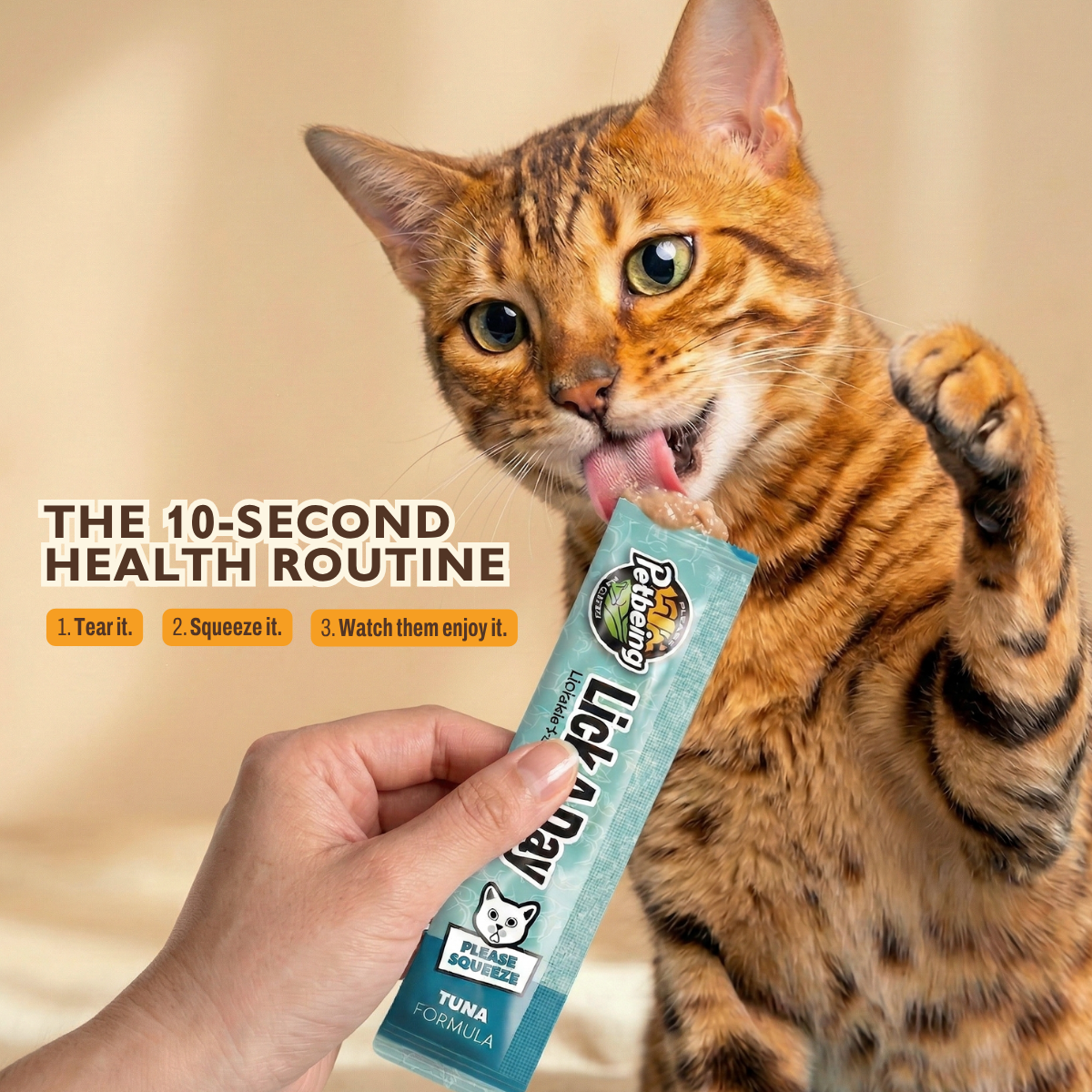 Lick a Day | Mix Flavor Chicken & Tuna | Specially Formulated 7-in-1 Functions Daily Real Meat Lickable Cat Treats | Tasty Cat Puree Squeeze ups for Cats & Pet Vitamins Combination (Pack of 28 Sachets)