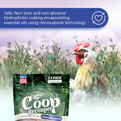 Little Coop Recouper | a New Generation Of Urban Chicken Coop Deodorizer | Unique Formula for Slow Release | Natural Fresh Scent | Up to 15 Weeks Supply | 4x0.5oz (Rosemary & Thyme)