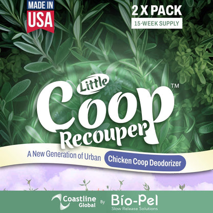 Little Coop Recouper | a New Generation Of Urban Chicken Coop Deodorizer | Unique Formula for Slow Release | Natural Fresh Scent | Up to 15 Weeks Supply | 4x0.5oz (Rosemary & Thyme)