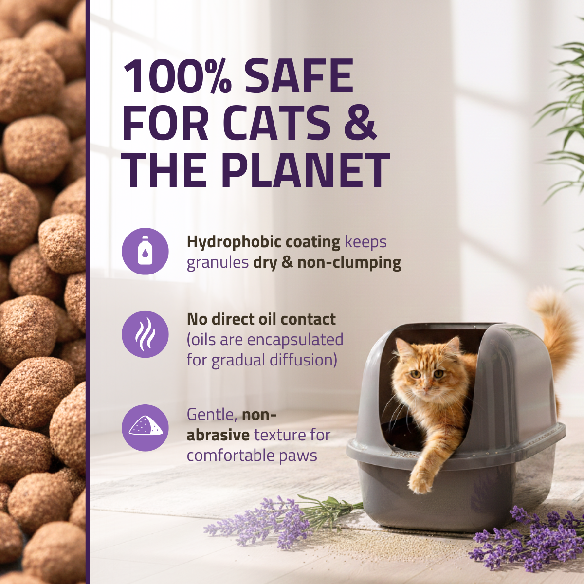 Little Litter Saver | a New Generation Of Cat Litter Box Deodorizer | Unique Formula for Slow Release | Natural Fresh Scent | Up to 15 Weeks Supply | 3 x 0.5oz bags (Lavender)