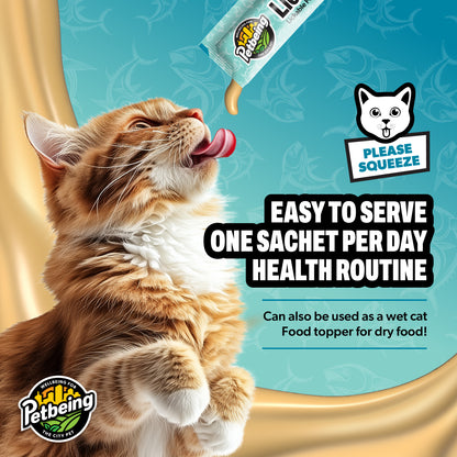 Lick a Day | Tuna Flavor | Specially Formulated 7-in-1 Functions Daily Real Meat Lickable Cat Treats | Tasty Cat Puree Squeeze ups for Cats & Pet Vitamins Combination (Pack of 28 Sachets)