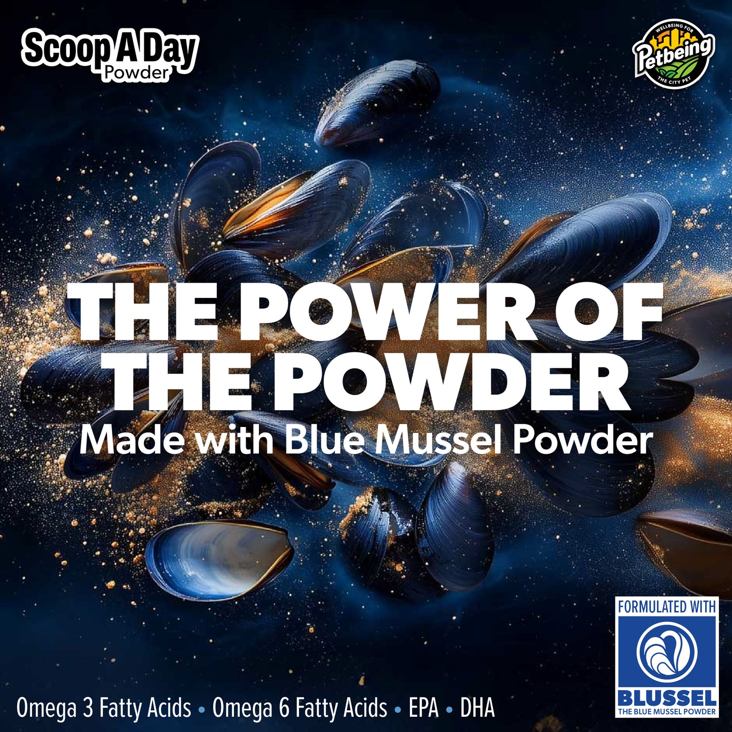 Scoop A Day Dog Supplement for Senior Dogs | Blue Mussel Powder | Mobility, Muscle, Joints Support | Omega 3 & 6 for Healthy Digestion and Immune Boost - Made in USA (4.2 oz (Senior Dogs)
